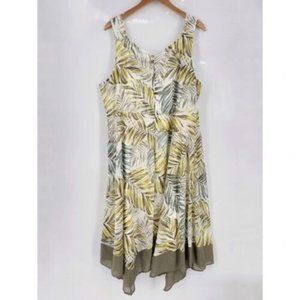 3 for $15 Catherine’s 22/24W Leaf Print Fit and Flare Midi Dress Sleeveless